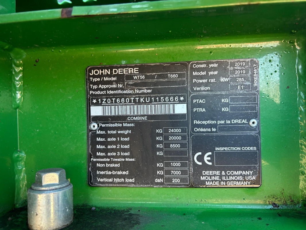 John Deere T660 - Labības kombains: foto 5 John Deere T660 - Labības kombains: foto 5
