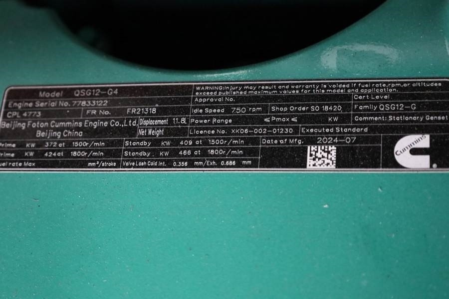 Cummins C450D5Q Declaration of Conformity, Diesel, 450kVA, - Elektroģenerators: foto 5 Cummins C450D5Q Declaration of Conformity, Diesel, 450kVA, - Elektroģenerators: foto 5