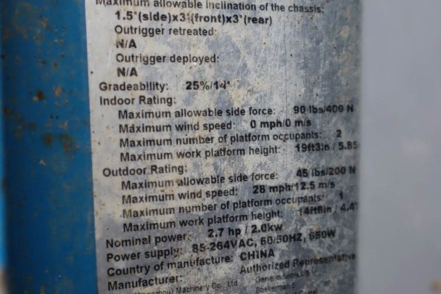 Genie GS1932 E-Drive Several In Stock, 8m Working Height - Šķērveida pacēlājs: foto 5 Genie GS1932 E-Drive Several In Stock, 8m Working Height - Šķērveida pacēlājs: foto 5