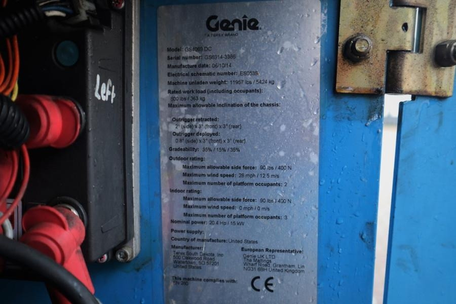 Šķērveida pacēlājs Genie GS4069DC Electric, 14m Working Height, 363kg Capac: foto 6