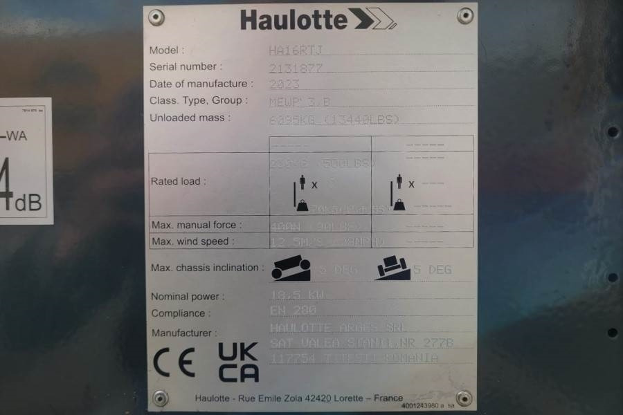 Haulotte HA16RTJ Valid Inspection, *Guarantee! Diesel, 4x4 - Izlices pacēlājs: foto 3 Haulotte HA16RTJ Valid Inspection, *Guarantee! Diesel, 4x4 - Izlices pacēlājs: foto 3