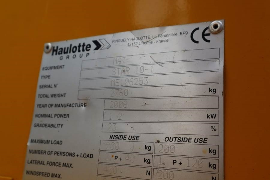 Izlices pacēlājs Haulotte STAR 10 Electric, 10m Working Height, 3m Reach, 20: foto 6