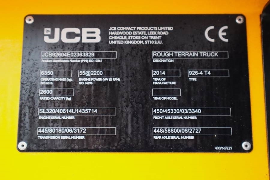 JCB 926 Valid inspection, *Guarantee! Diesel, 4x4 Driv - Bezceļu autokrāvējs: foto 5 JCB 926 Valid inspection, *Guarantee! Diesel, 4x4 Driv - Bezceļu autokrāvējs: foto 5