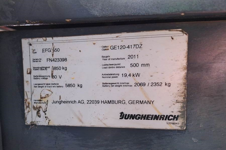 Dīzeļiekrāvējs Jungheinrich EFG550 Electric, 5000kg Capacity, Lifting Height 3: foto 6