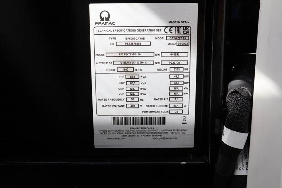 Pramac GPW60I/FS5 Valid inspection, *Guarantee! Diesel, 6 - Elektroģenerators: foto 2 Pramac GPW60I/FS5 Valid inspection, *Guarantee! Diesel, 6 - Elektroģenerators: foto 2