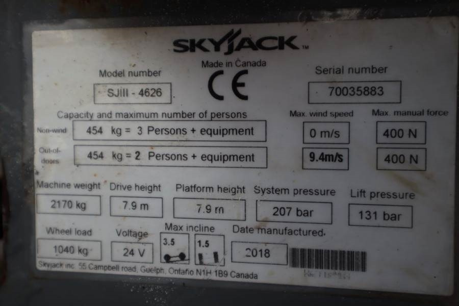 SkyJack SJ4626 ELECTRIC, 10M WORKING HEIGHT, 454KG CAPACIT - Šķērveida pacēlājs: foto 3 SkyJack SJ4626 ELECTRIC, 10M WORKING HEIGHT, 454KG CAPACIT - Šķērveida pacēlājs: foto 3