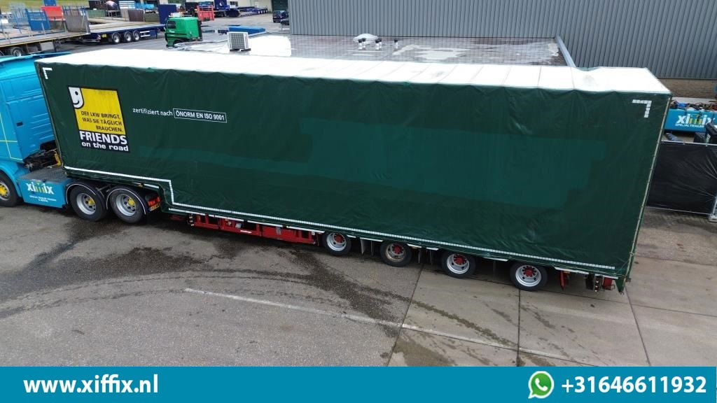 Meusburger 4-ass. Uitschuifbare semi dieplader met huifopbouw / 2x Naloop gestuu - Puspiekabe zema profila platforma: foto 4 Meusburger 4-ass. Uitschuifbare semi dieplader met huifopbouw / 2x Naloop gestuu - Puspiekabe zema profila platforma: foto 4