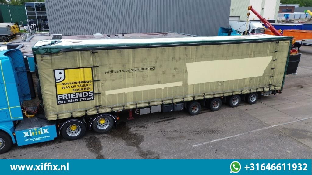 Meusburger 4-ass. Vlakke Mega oplegger met elektrische huifopbouw / 2x naloop ge - Bortu puspiekabe/ Platforma: foto 1 Meusburger 4-ass. Vlakke Mega oplegger met elektrische huifopbouw / 2x naloop ge - Bortu puspiekabe/ Platforma: foto 1