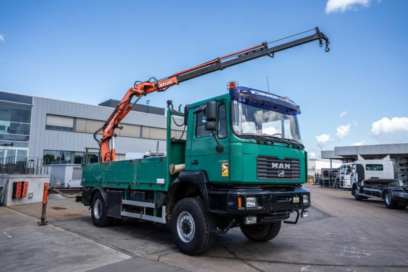 MAN FE 310A-4X4+ATLAS 105.1 A3 - Bortu kravas automašīna/ Platforma, Kravas auto ar manipulatoru: foto 2 MAN FE 310A-4X4+ATLAS 105.1 A3 - Bortu kravas automašīna/ Platforma, Kravas auto ar manipulatoru: foto 2