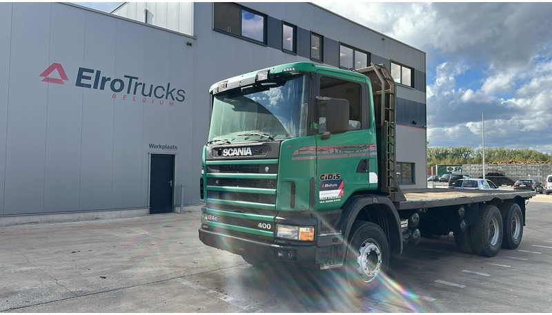 Scania 124 - 400 (POMPE MANUELLE / MANUAL PUMP / BIG HUB / GRAND PONT / LAMES / STEEL) - Bortu kravas automašīna/ Platforma: foto 1 Scania 124 - 400 (POMPE MANUELLE / MANUAL PUMP / BIG HUB / GRAND PONT / LAMES / STEEL) - Bortu kravas automašīna/ Platforma: foto 1