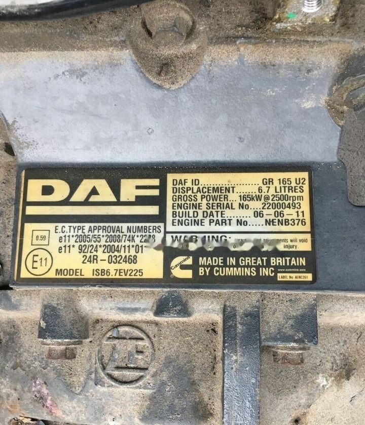 DAF GR165 U2 DAF Lf45 - Dzinējs - Kravas automašīna: foto 1 DAF GR165 U2 DAF Lf45 - Dzinējs - Kravas automašīna: foto 1