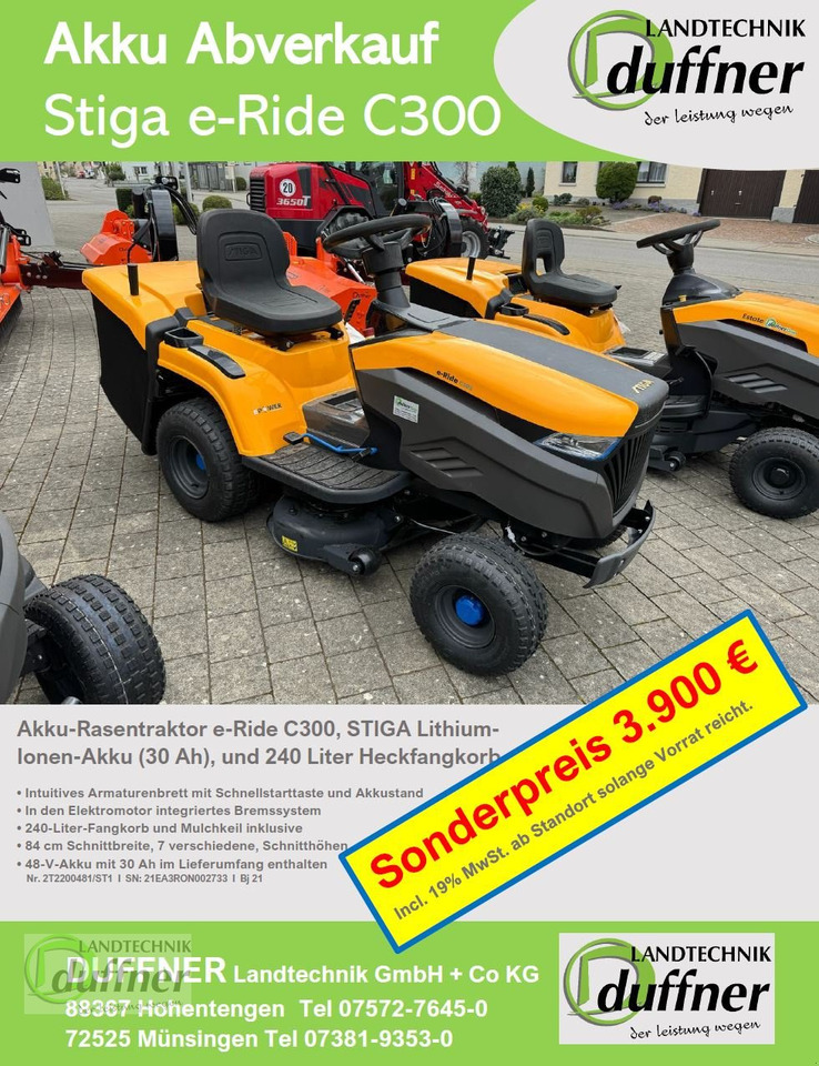 Stiga Stiga e-Ride C300 - Zāles pļāvējs: foto 2 Stiga Stiga e-Ride C300 - Zāles pļāvējs: foto 2