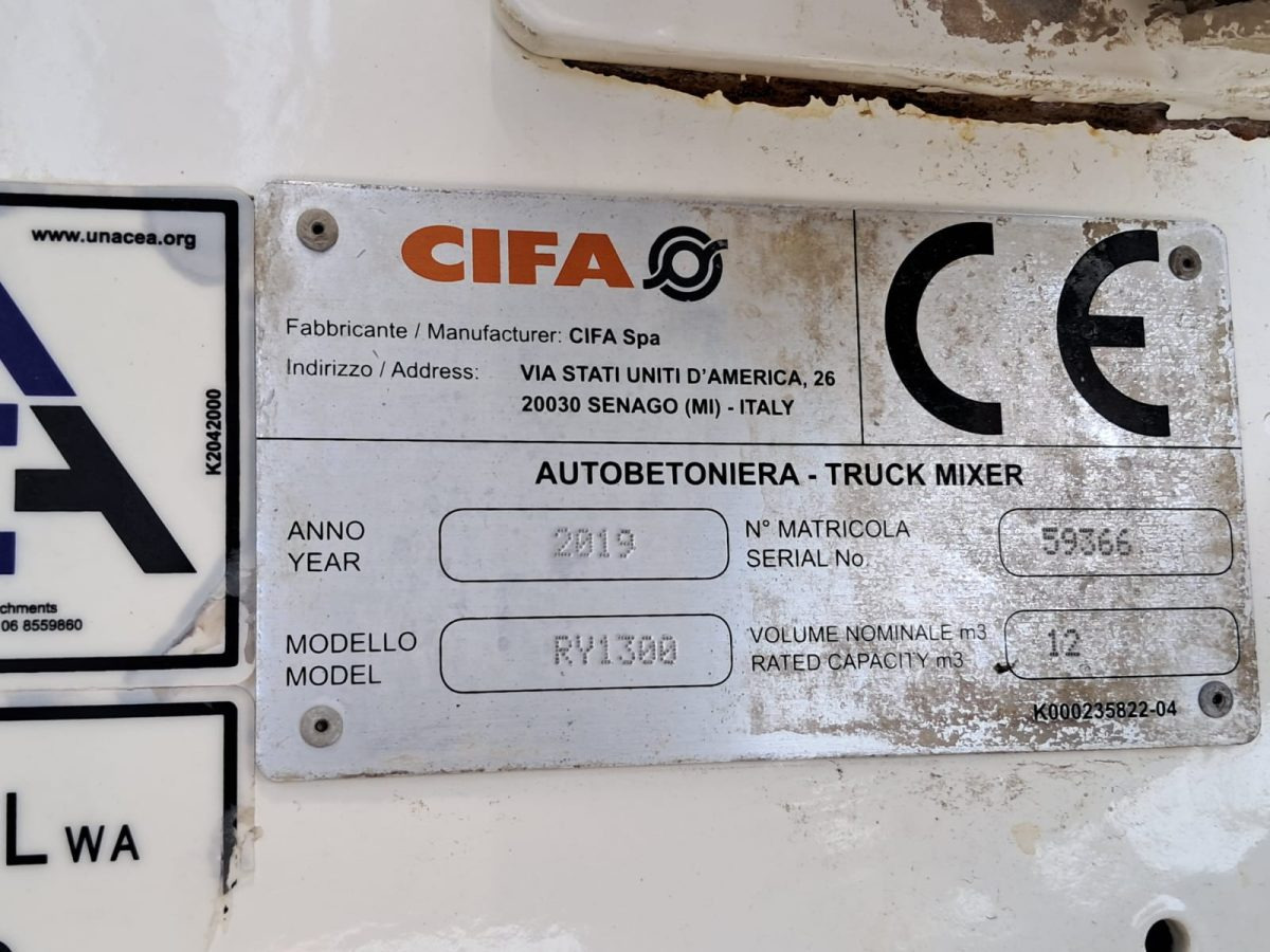 Betonvedējs ASTRA HD9 8450 CIFA RY1300: foto 9