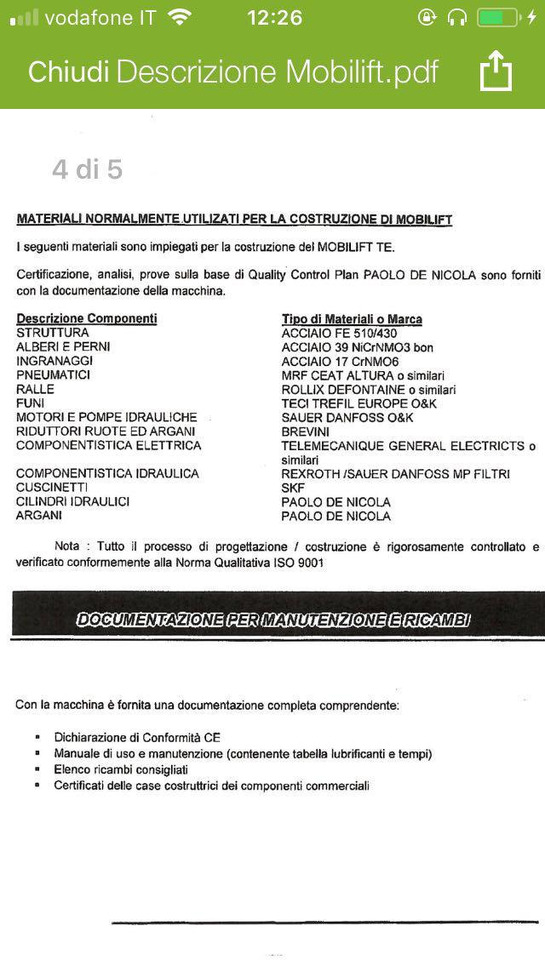 Paolo De Nicola Mobilift TE/60 - Portālceltnis: foto 3 Paolo De Nicola Mobilift TE/60 - Portālceltnis: foto 3