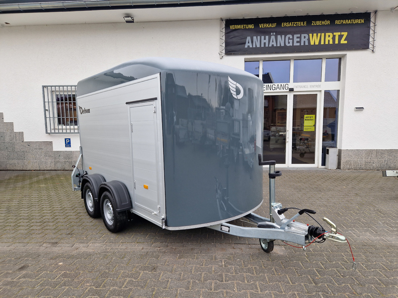 Piekabe slēgtā virsbūve Cargo Roadster 500 312x167x199cm Alu Poly irongrey Seitentür (M) 100km/H 2000kg: foto 9