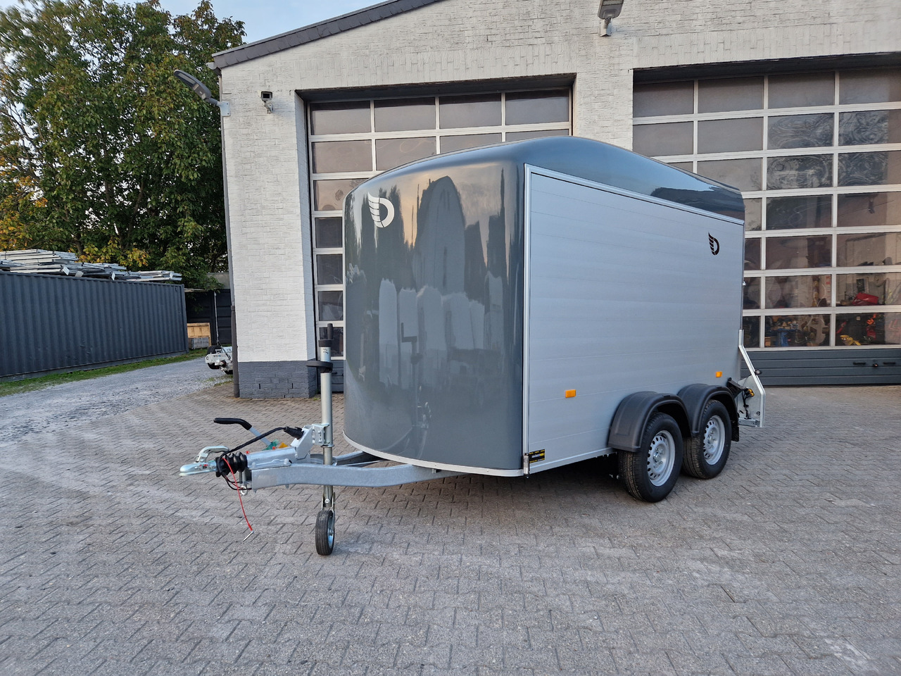 Piekabe slēgtā virsbūve Cargo Roadster 500 312x167x199cm Alu Poly irongrey Seitentür (M) 100km/H 2000kg: foto 11