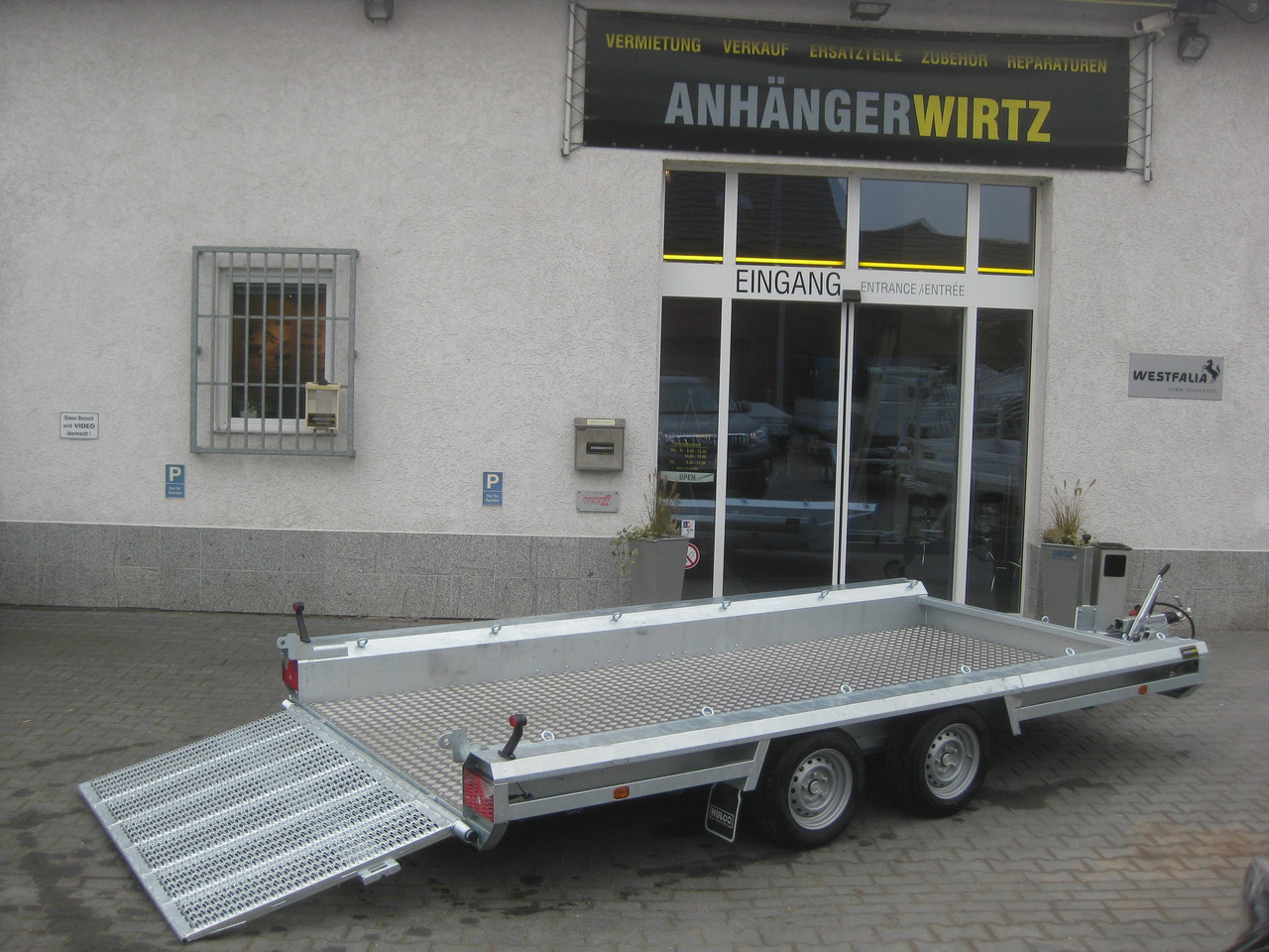 Celtniecības tehnikas piekabe HULCO TERRAX Aluboden 394x180x27cm Heckrampe 150cm (XL) 3500kg: foto 9