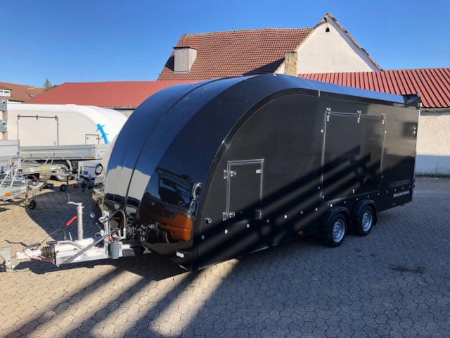 Brian James Race Transporter 4, schwarz 100 km/h RT4 384-1060, 5500 x 2120 mm, 3,5 to. - Piekabe autovedējs: foto 1 Brian James Race Transporter 4, schwarz 100 km/h RT4 384-1060, 5500 x 2120 mm, 3,5 to. - Piekabe autovedējs: foto 1