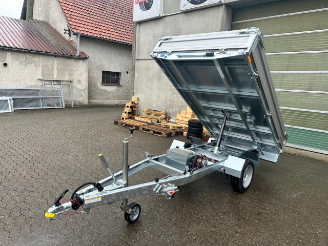 Humbaur HUK 182715 Heckkipper 1,8 t. E-Pumpe, 2680 x 1500 x 300mm - Piekabe pašizgāzējs: foto 1 Humbaur HUK 182715 Heckkipper 1,8 t. E-Pumpe, 2680 x 1500 x 300mm - Piekabe pašizgāzējs: foto 1