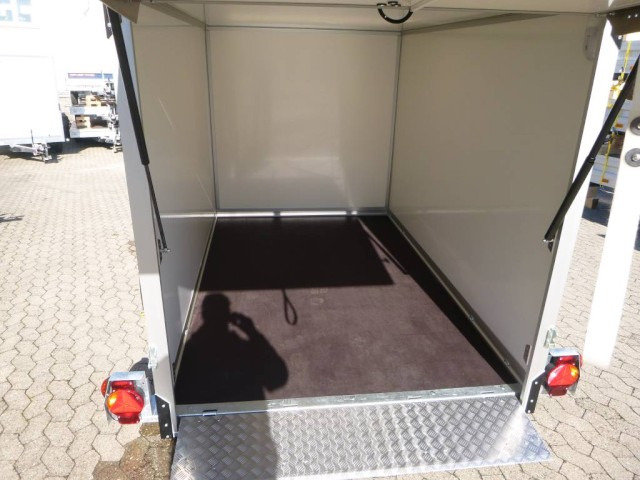 Humbaur Koffer Absenkanhänger mit E-Pumpe HKT 183117-18P, 100 km/h 1,8 t. 3100 x 1765 x 1800 mm - Piekabe slēgtā virsbūve: foto 3 Humbaur Koffer Absenkanhänger mit E-Pumpe HKT 183117-18P, 100 km/h 1,8 t. 3100 x 1765 x 1800 mm - Piekabe slēgtā virsbūve: foto 3
