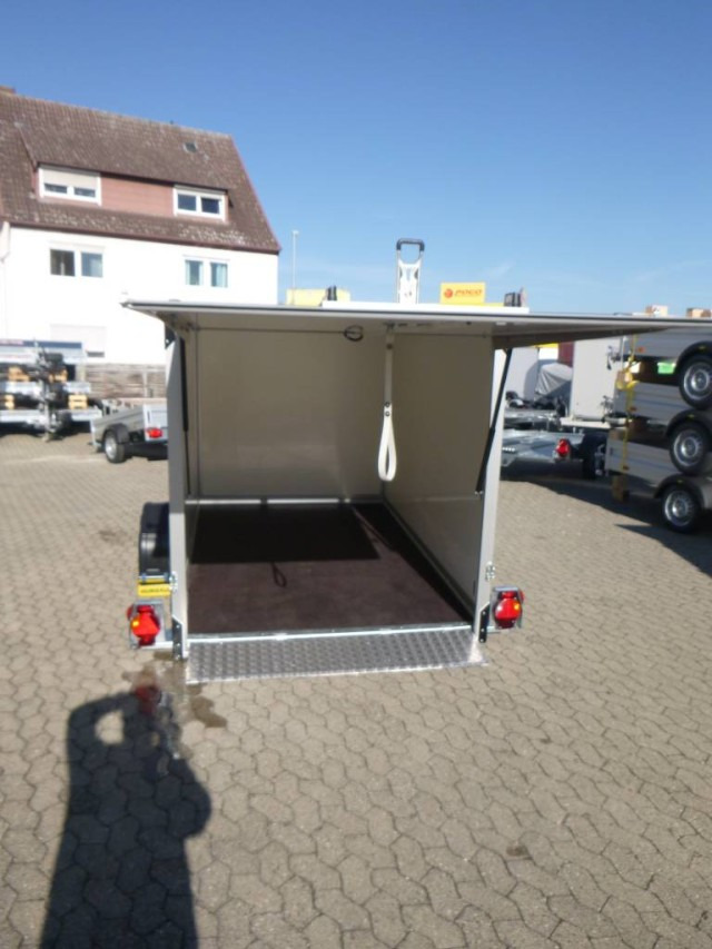 Humbaur Koffer Absenkanhänger mit E-Pumpe HKT 183117-18P, 100 km/h 1,8 t. 3100 x 1765 x 1800 mm - Piekabe slēgtā virsbūve: foto 2 Humbaur Koffer Absenkanhänger mit E-Pumpe HKT 183117-18P, 100 km/h 1,8 t. 3100 x 1765 x 1800 mm - Piekabe slēgtā virsbūve: foto 2