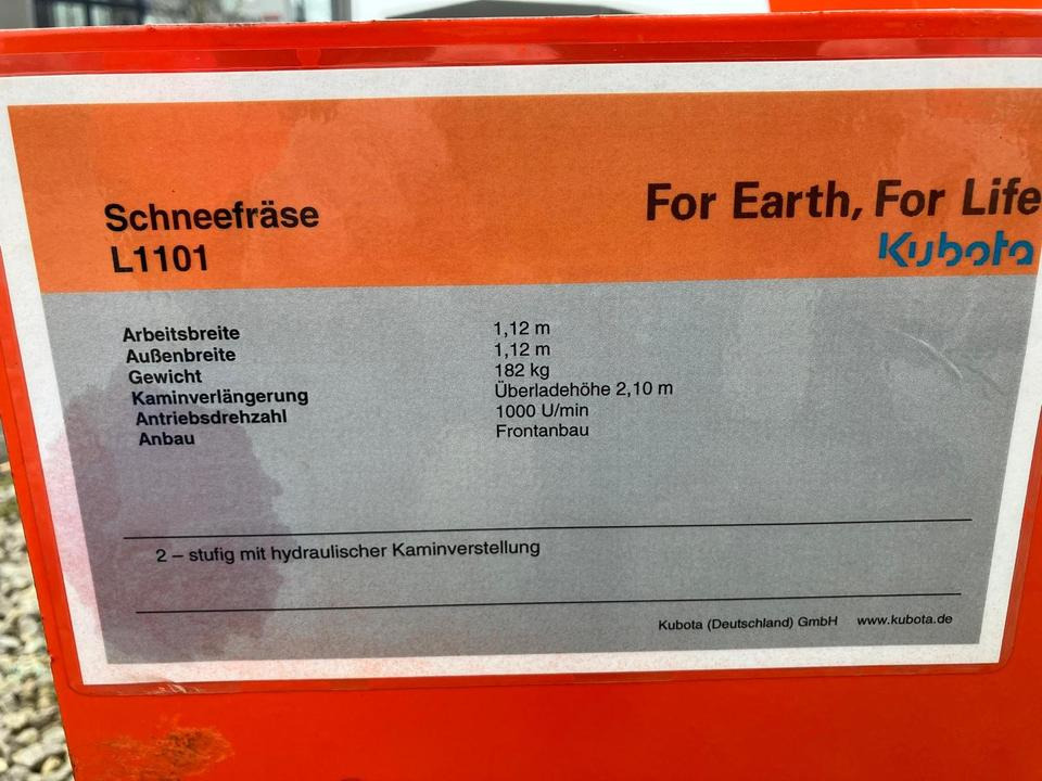 Kubota Kova Anbau-Schneefräse L1101 WA für Kleintraktor 1,12m - Sniega pūtējs: foto 3 Kubota Kova Anbau-Schneefräse L1101 WA für Kleintraktor 1,12m - Sniega pūtējs: foto 3