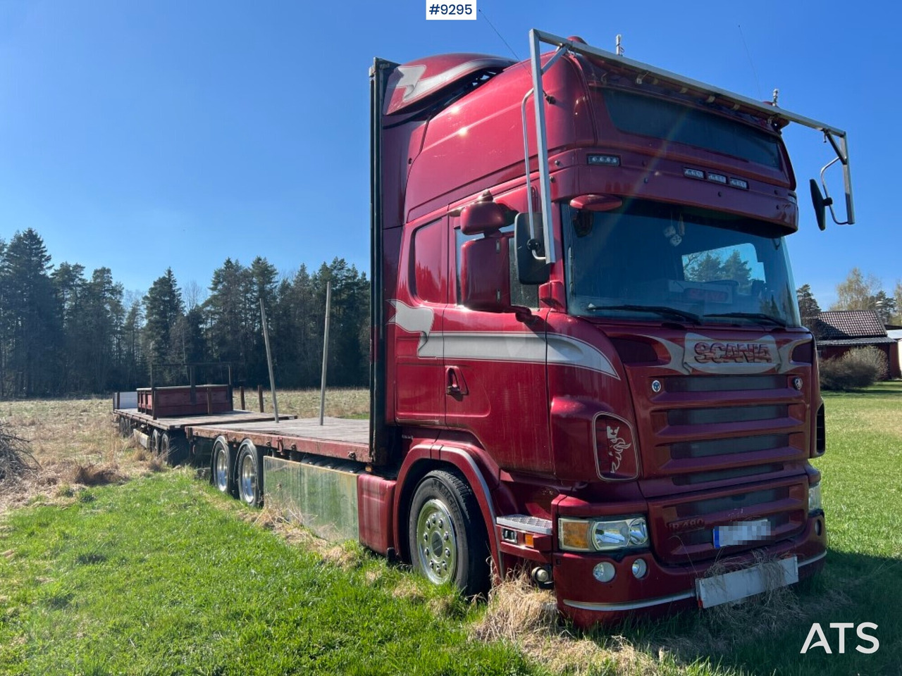 SCANIA R480 LB with flatbed, trailer and dolly REP. OBJECT - Bortu kravas automašīna/ Platforma: foto 2 SCANIA R480 LB with flatbed, trailer and dolly REP. OBJECT - Bortu kravas automašīna/ Platforma: foto 2