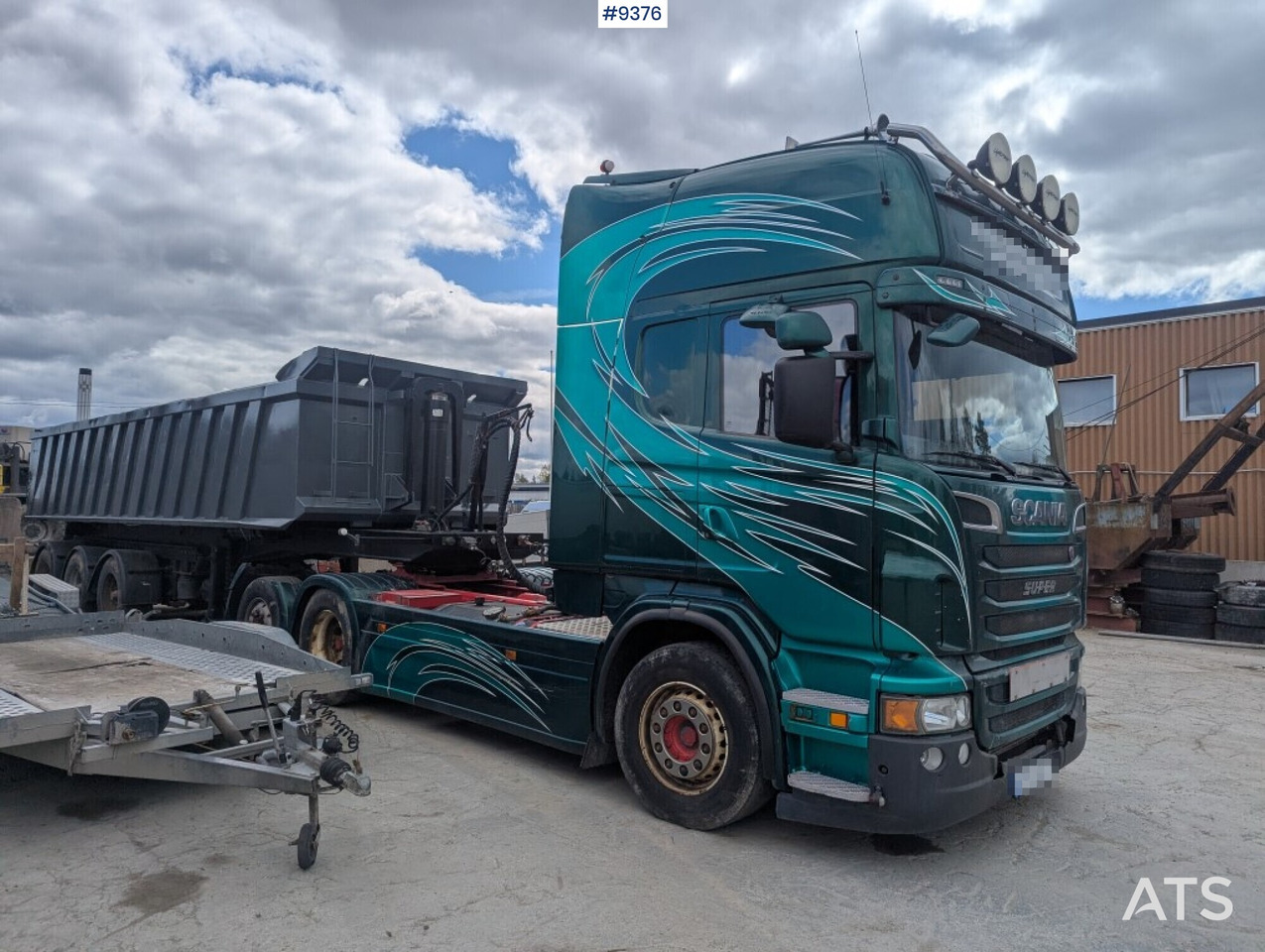 Vilcējs Truck unit Scania R730 V8 6X2 with RKP tipping trailer (VIDEO): foto 9