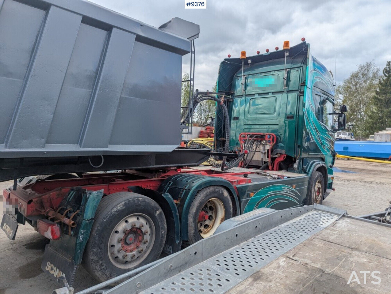 Vilcējs Truck unit Scania R730 V8 6X2 with RKP tipping trailer (VIDEO): foto 7