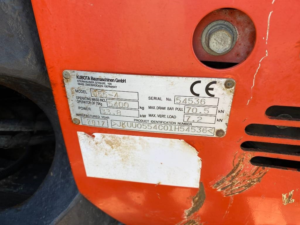Mini-ekskavators Kubota U55-4 1er Main/Certificat CE endommagée: foto 9