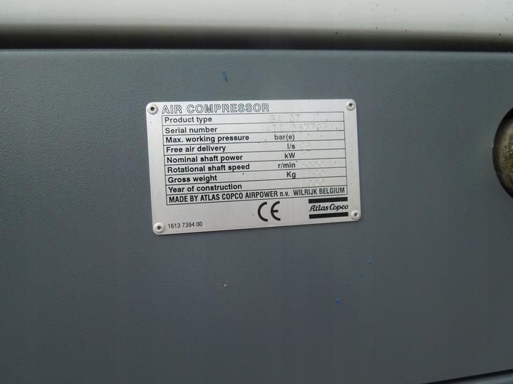 ATLAS COPCO GA37 - Gaisa kompresors: foto 4 ATLAS COPCO GA37 - Gaisa kompresors: foto 4