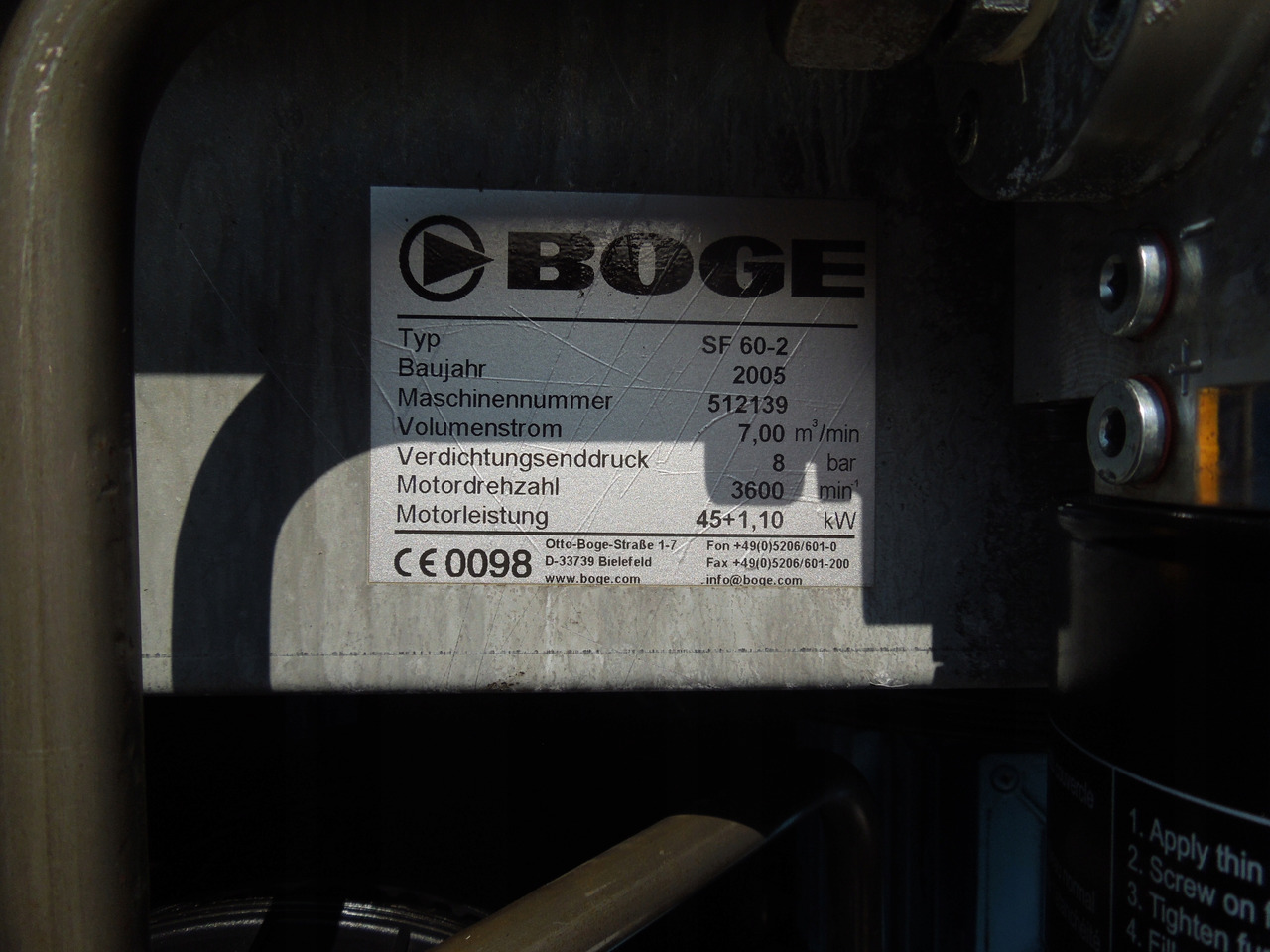 BOGE SF60-2 - Gaisa kompresors: foto 4 BOGE SF60-2 - Gaisa kompresors: foto 4