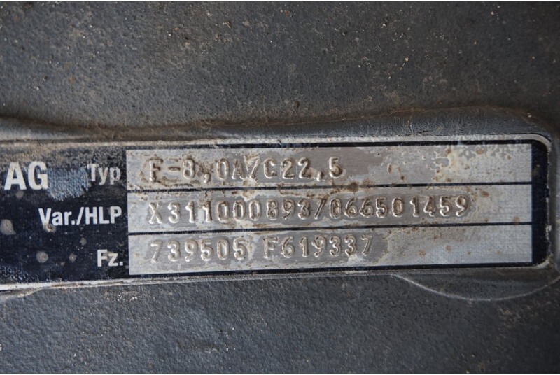 Mercedes-Benz F-8A/C22.5 - Priekšējā ass - Kravas automašīna: foto 2 Mercedes-Benz F-8A/C22.5 - Priekšējā ass - Kravas automašīna: foto 2
