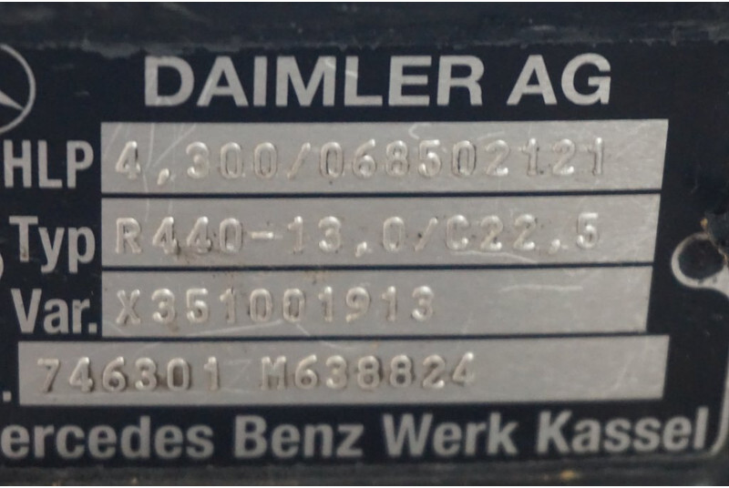 Mercedes-Benz R440-13A/C22.5 43/10 I=4.300 - Aizmugurējā ass - Kravas automašīna: foto 4 Mercedes-Benz R440-13A/C22.5 43/10 I=4.300 - Aizmugurējā ass - Kravas automašīna: foto 4