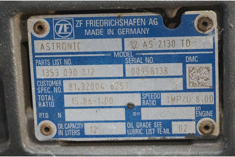 ZF 12AS2130DD 81.32004-6257 - Pārnesumkārba - Kravas automašīna: foto 5 ZF 12AS2130DD 81.32004-6257 - Pārnesumkārba - Kravas automašīna: foto 5