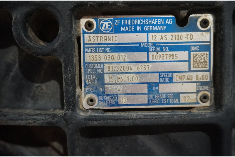 ZF 12AS2130DD TGS 81.32004-6257 - Pārnesumkārba - Kravas automašīna: foto 5 ZF 12AS2130DD TGS 81.32004-6257 - Pārnesumkārba - Kravas automašīna: foto 5