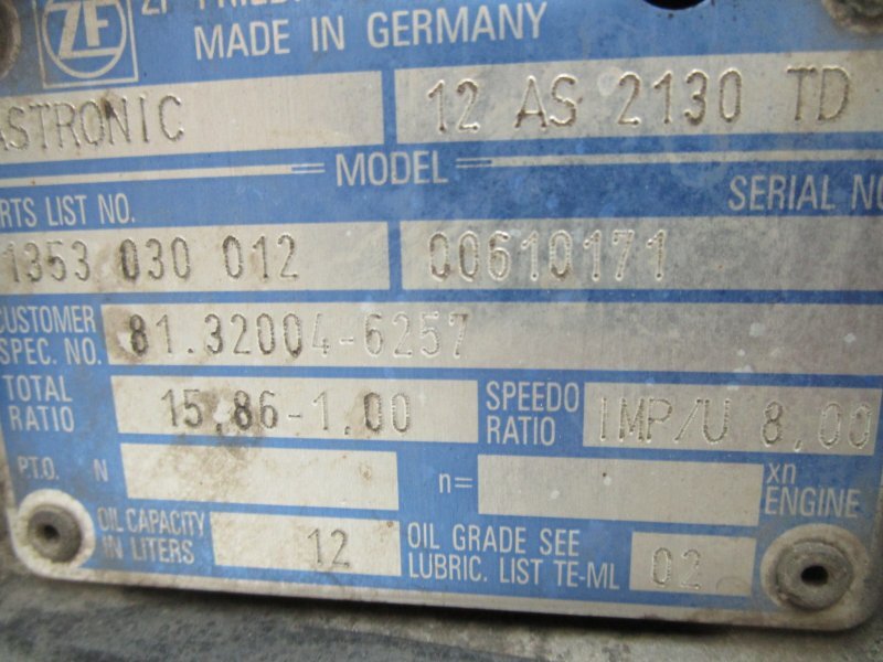 ZF 12AS2130TD TG-S 81.32004-6527 - Pārnesumkārba - Kravas automašīna: foto 4 ZF 12AS2130TD TG-S 81.32004-6527 - Pārnesumkārba - Kravas automašīna: foto 4