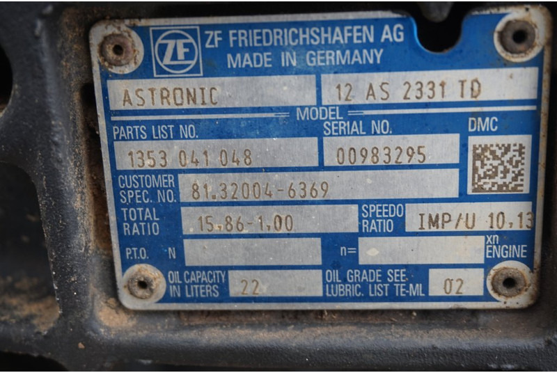 ZF 12AS2131DD+INT3 81.32004-6369 - Pārnesumkārba - Kravas automašīna: foto 5 ZF 12AS2131DD+INT3 81.32004-6369 - Pārnesumkārba - Kravas automašīna: foto 5