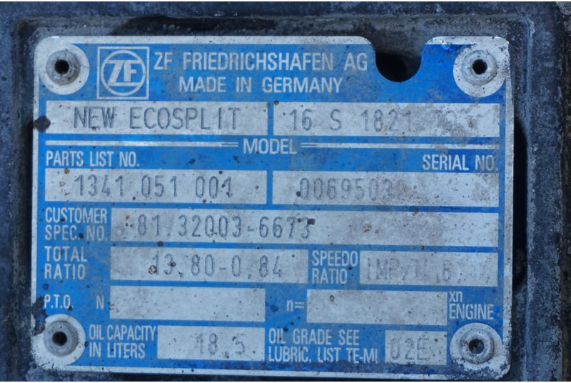 ZF 16S1821OD+INT 81.32003.6673 - Pārnesumkārba - Kravas automašīna: foto 5 ZF 16S1821OD+INT 81.32003.6673 - Pārnesumkārba - Kravas automašīna: foto 5