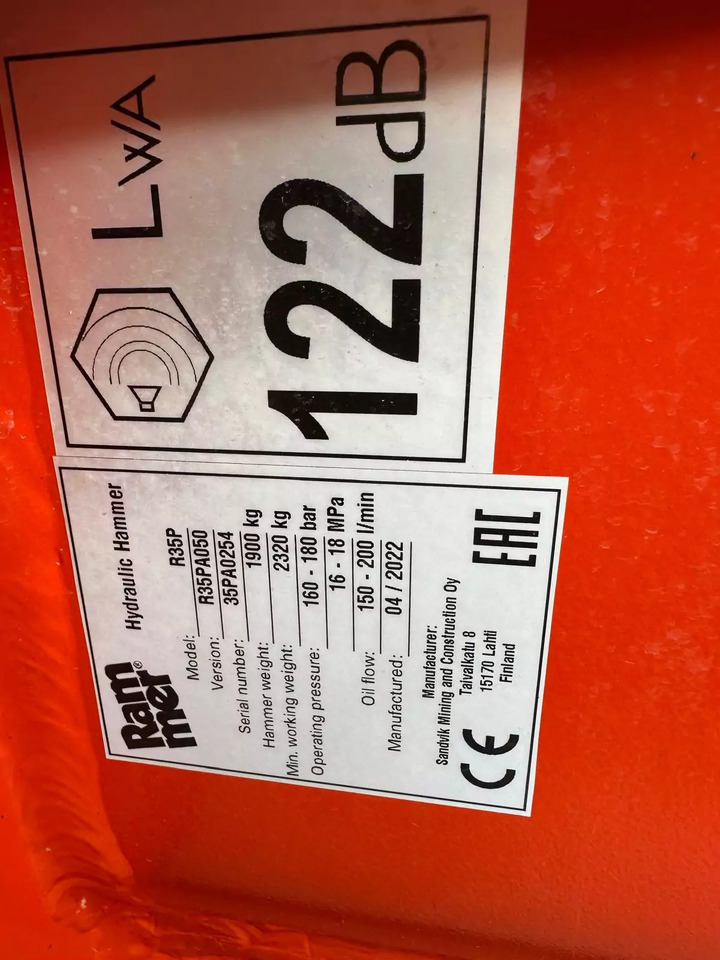 2022 Rammer R35P - Hidrauliskais āmurs: foto 3 2022 Rammer R35P - Hidrauliskais āmurs: foto 3