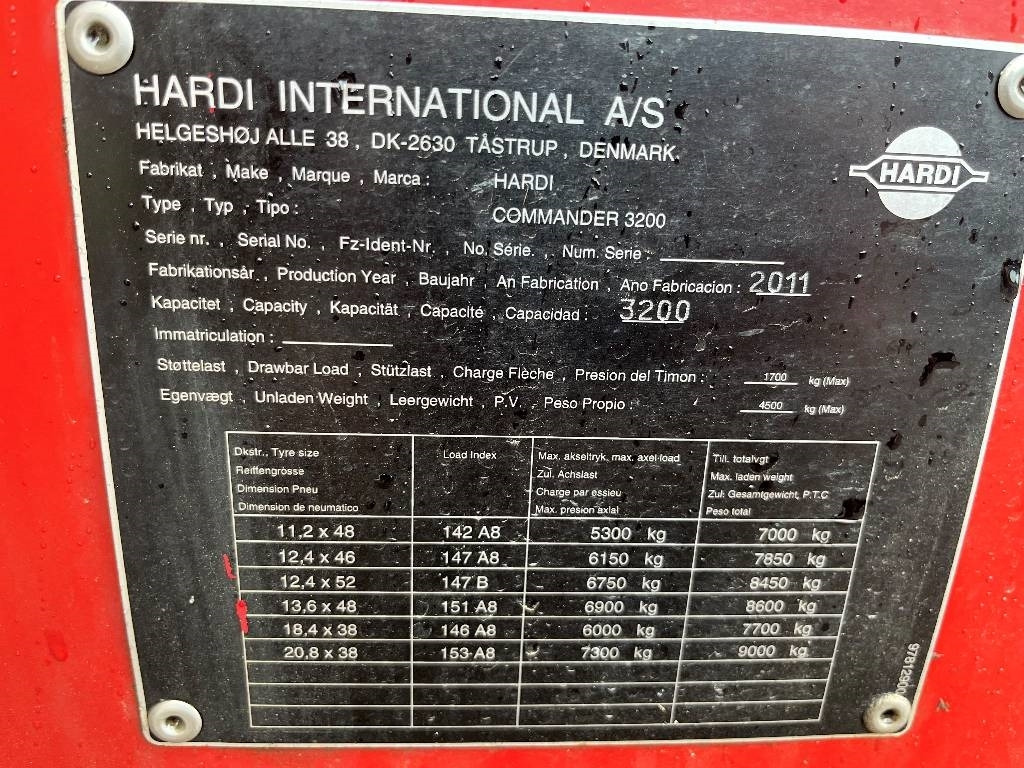 Hardi Commander 3200 Dismantled: only spare parts  - Piekabināmais miglotājs: foto 3 Hardi Commander 3200 Dismantled: only spare parts  - Piekabināmais miglotājs: foto 3