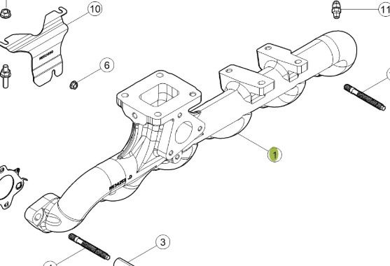 CLAAS Arion 610 660 Kolektor Wydechowy Wylotowy Silnika 0011466350 00 1146 635 0 - Izplūdes kolektors - Lauksaimniecības tehnika: foto 1 CLAAS Arion 610 660 Kolektor Wydechowy Wylotowy Silnika 0011466350 00 1146 635 0 - Izplūdes kolektors - Lauksaimniecības tehnika: foto 1