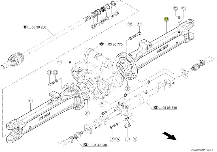 Claas Jaguar 970 - tylna oś napędowa - obudowa osi LEWA 0015048870 - Aizmugurējā ass - Lauksaimniecības tehnika: foto 1 Claas Jaguar 970 - tylna oś napędowa - obudowa osi LEWA 0015048870 - Aizmugurējā ass - Lauksaimniecības tehnika: foto 1