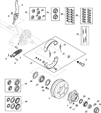 John Deere 960 - Piasta CC129021 (Hamulce) - Bremžu daļas - Rituļu prese: foto 1 John Deere 960 - Piasta CC129021 (Hamulce) - Bremžu daļas - Rituļu prese: foto 1