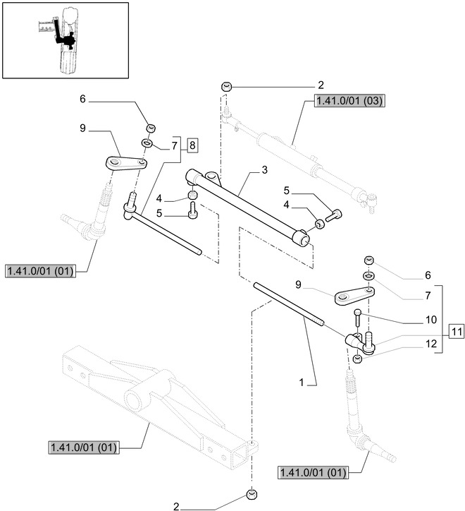 New Holland T6010 T6090 T6070 Przegub kulowy 1 1/8'' - 16 x 4-7/8'' l 81863802 - Stūres iekārta - Traktors: foto 1 New Holland T6010 T6090 T6070 Przegub kulowy 1 1/8'' - 16 x 4-7/8'' l 81863802 - Stūres iekārta - Traktors: foto 1