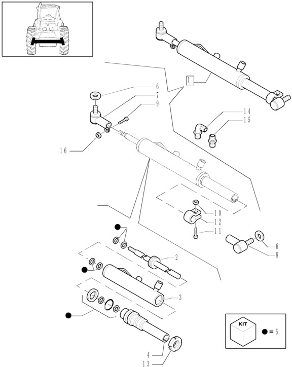 New Holland T6010 T6090 T6070 Silownik ukl kierown double acting, 25mm rod, 236.5mm stroke 82037187 - Stūres iekārta - Lauksaimniecības tehnika: foto 1 New Holland T6010 T6090 T6070 Silownik ukl kierown double acting, 25mm rod, 236.5mm stroke 82037187 - Stūres iekārta - Lauksaimniecības tehnika: foto 1