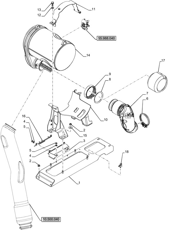 New Holland T6070 Tłumik muffler doc cluster 9.5x3.3 hp 47536446 - Trokšņa slāpētājs - Traktors: foto 1 New Holland T6070 Tłumik muffler doc cluster 9.5x3.3 hp 47536446 - Trokšņa slāpētājs - Traktors: foto 1