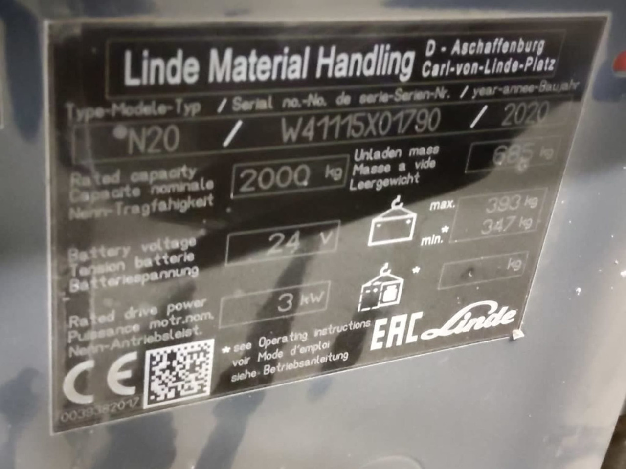 Linde N20/2400mm - Komplektētājs: foto 5 Linde N20/2400mm - Komplektētājs: foto 5