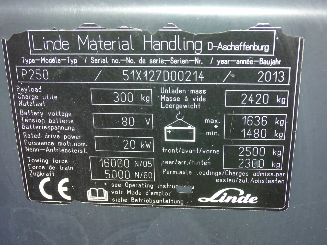 Linde P250 - Noliktavas vilcējs: foto 2 Linde P250 - Noliktavas vilcējs: foto 2