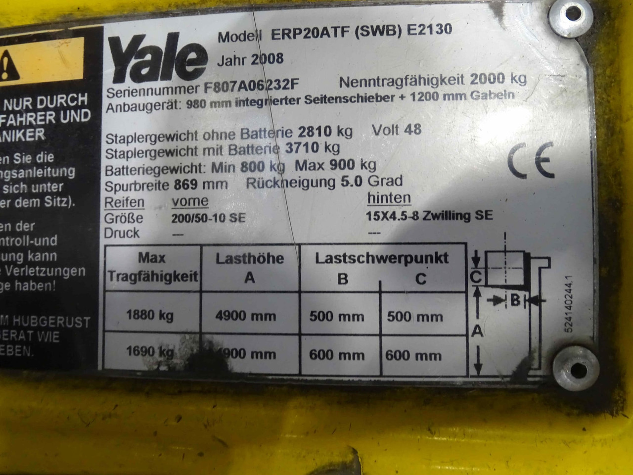 Yale ERP 20 ATF - Elektroiekrāvējs: foto 2 Yale ERP 20 ATF - Elektroiekrāvējs: foto 2